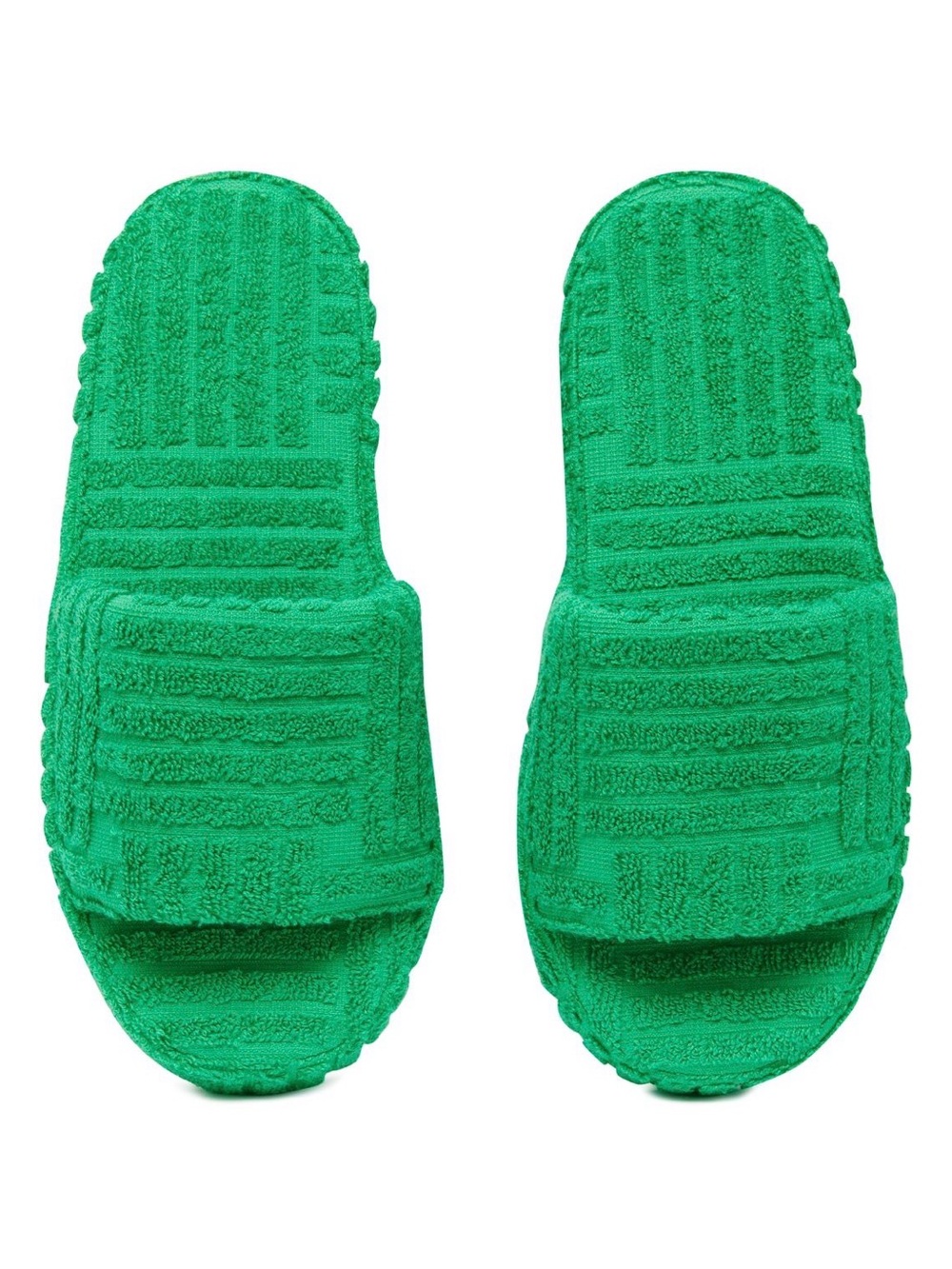 NEW BOTTEGA VENETA Resort Sponge Sandals - Grass Green